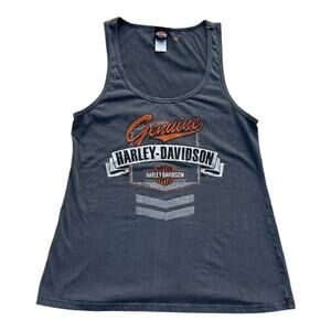 Harley-Davidson Women’s Medium Gray and Orange Tank Top Biker pre owned